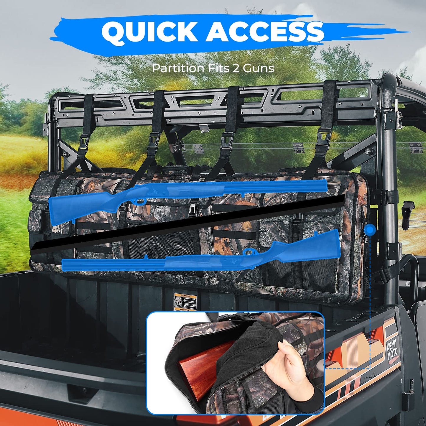 Double UTV Gun Bag Rack for Hunting Gear