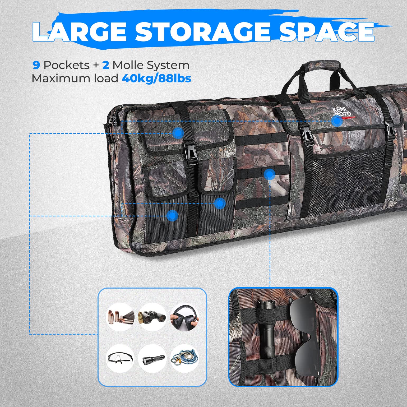 Double UTV Gun Bag Rack for Hunting Gear