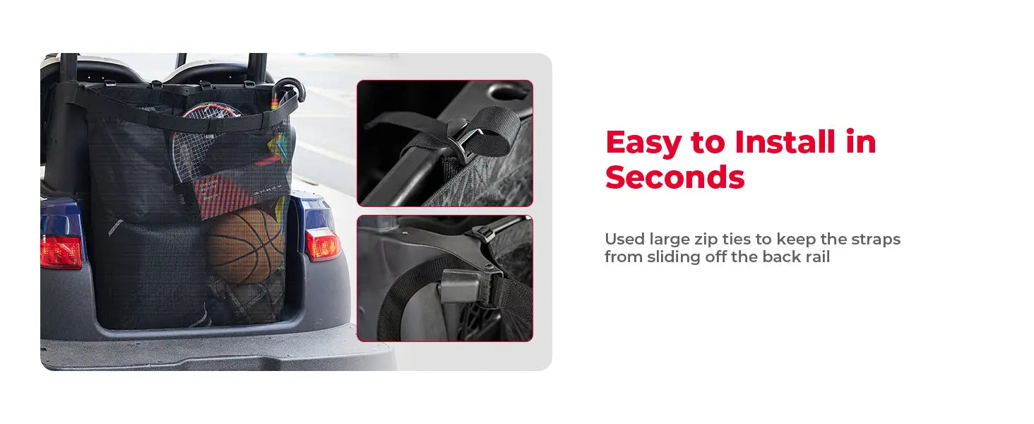 KEMIMOTO Golf Cart Grocery Shopping Bag Universal Fit for 2 Passenger Golf Carts