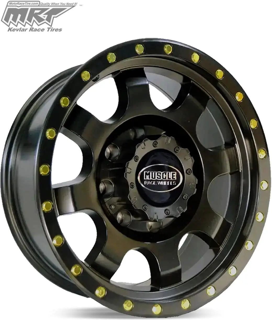 Enduro Truck Wheel - Black w/Gold Rivets / 5x139.7 - Truck Wheels