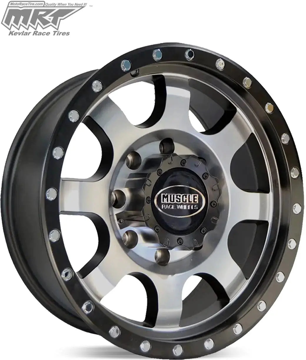 Enduro Truck Wheel - Machined Milled Black w/Silver Rivets / 5x139.7 - Truck Wheels