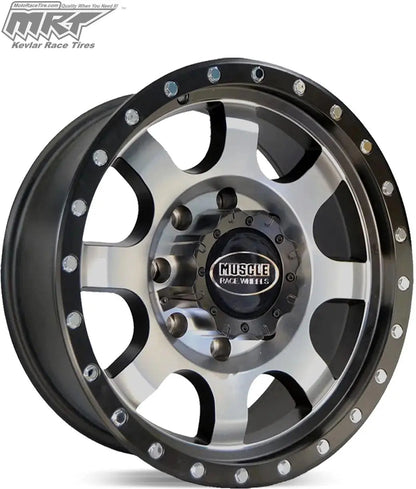 Enduro Truck Wheel - Machined Milled Black w/Silver Rivets / 5x139.7 - Truck Wheels