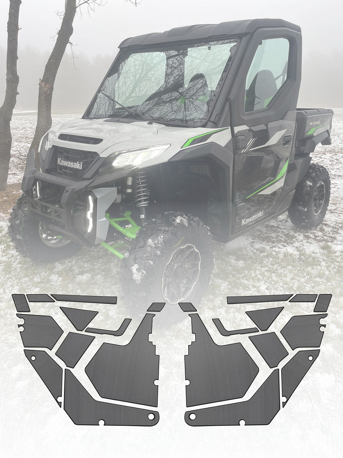 EVA Foam Door Panel Kit Kawasaki Ridge - 2 Door / Gray - EVA Foam Kits