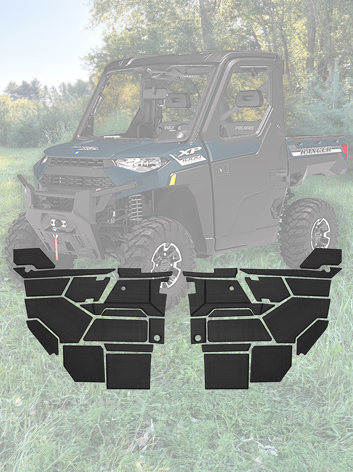 EVA Foam Door Panel Kit Polaris Ranger XP 1000 - 2 Door / Charcoal - EVA Foam Kits