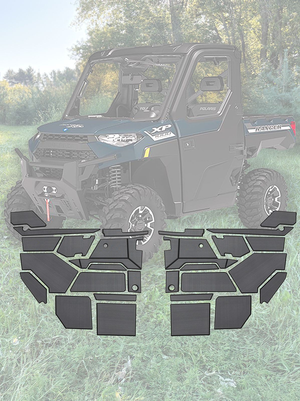 EVA Foam Door Panel Kit Polaris Ranger XP 1000 - 2 Door / Gray - EVA Foam Kits