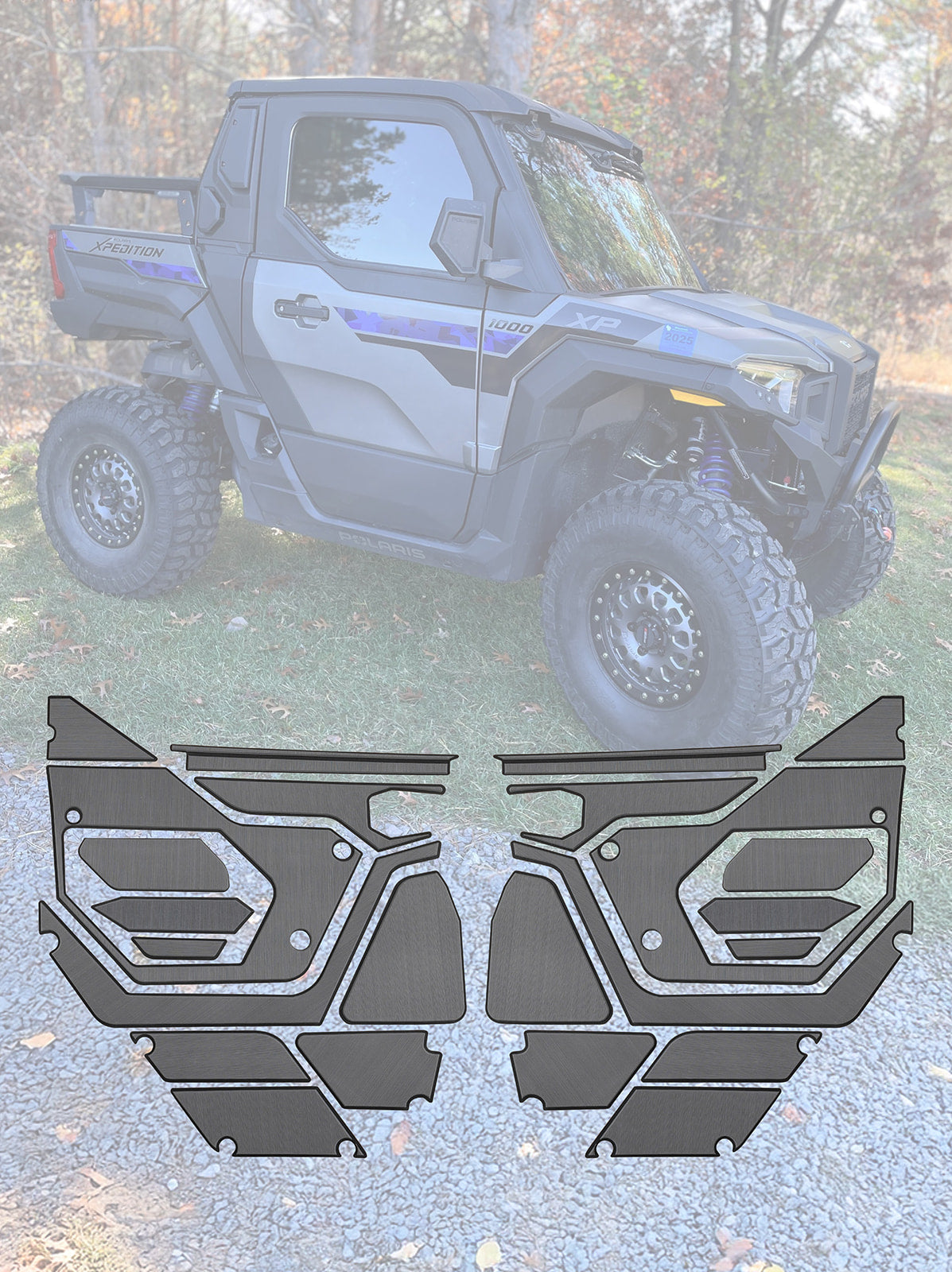 EVA Foam Door Panel Kit Polaris Xpedition - 2 Door / Gray - EVA Foam Kits