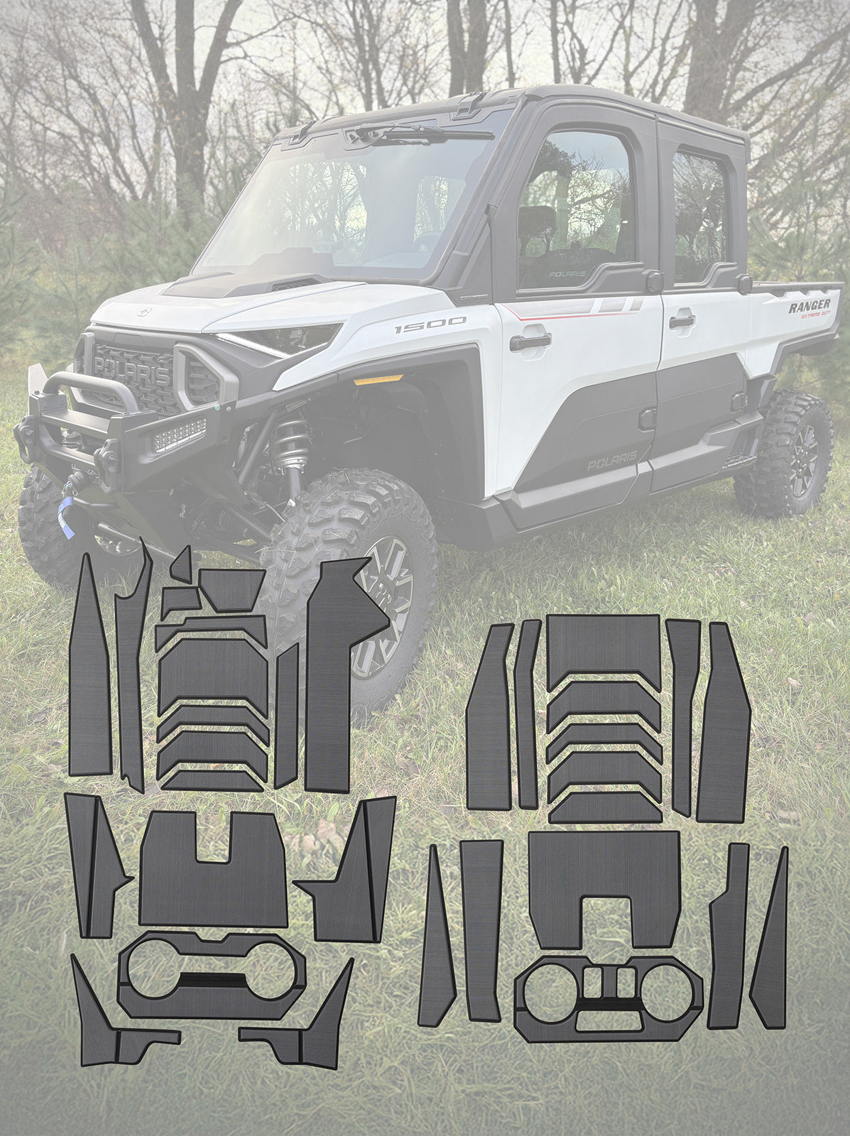 EVA Foam Door Panel / Tunnel Kits Polaris Ranger XD1500 - 2 Door EVA Center Tunnel Kit / Gray - EVA Foam Kits