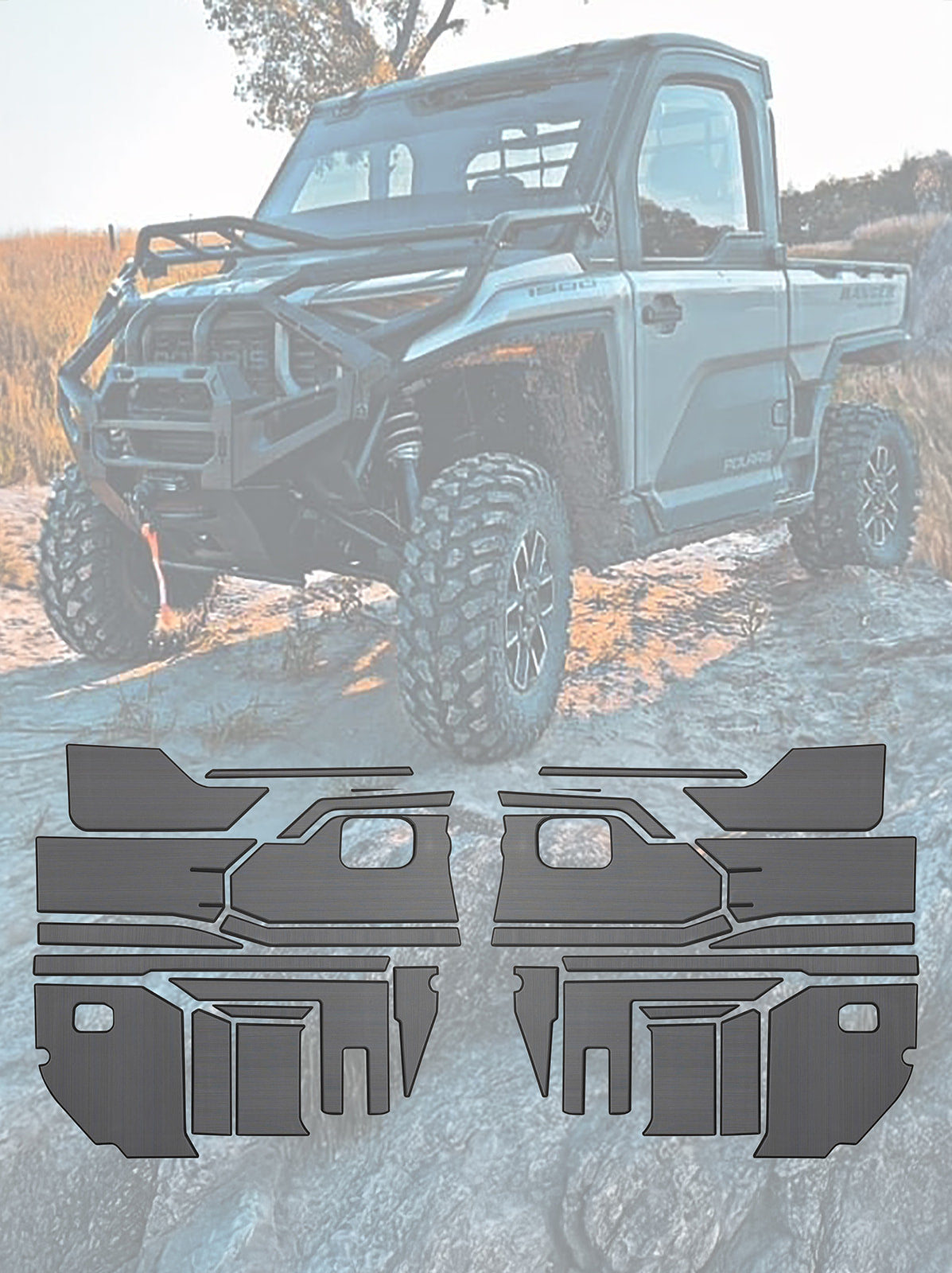 EVA Foam Door Panel / Tunnel Kits Polaris Ranger XD1500 - 2 Door EVA Door Panel Kit / Gray - EVA Foam Kits