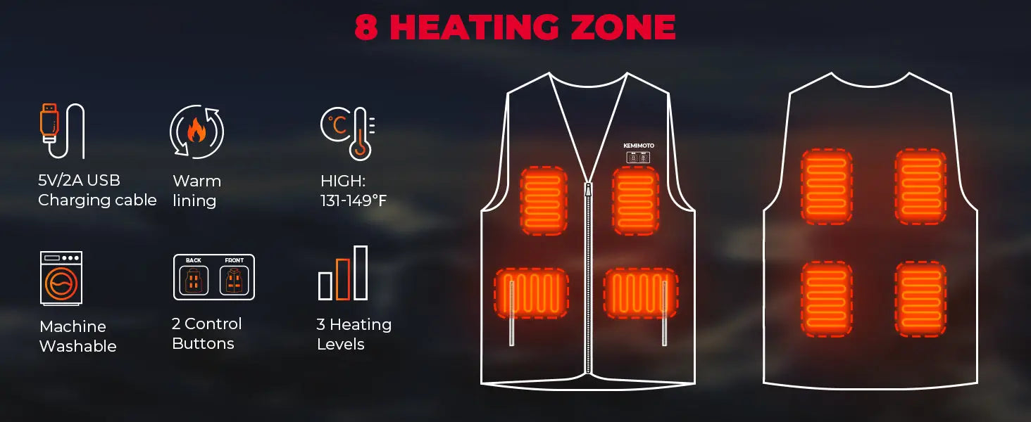 KEMIMOTO Heated Vest for Men
