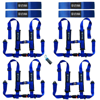 Four Harness Pack Auto Buckle with Harness Collars - Blue - Harness