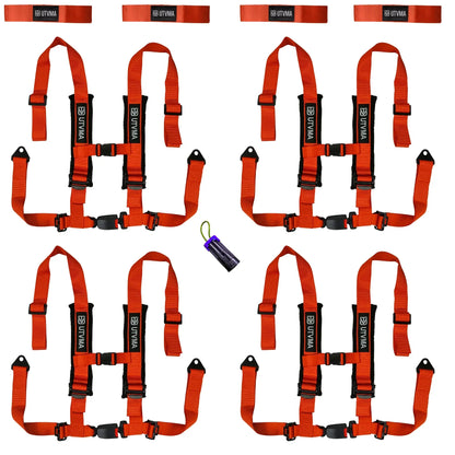 Four Harness Pack Auto Buckle with Harness Collars - Orange - Harness