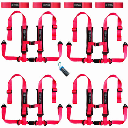 Four Harness Pack Auto Buckle with Harness Collars - Pink - Harness