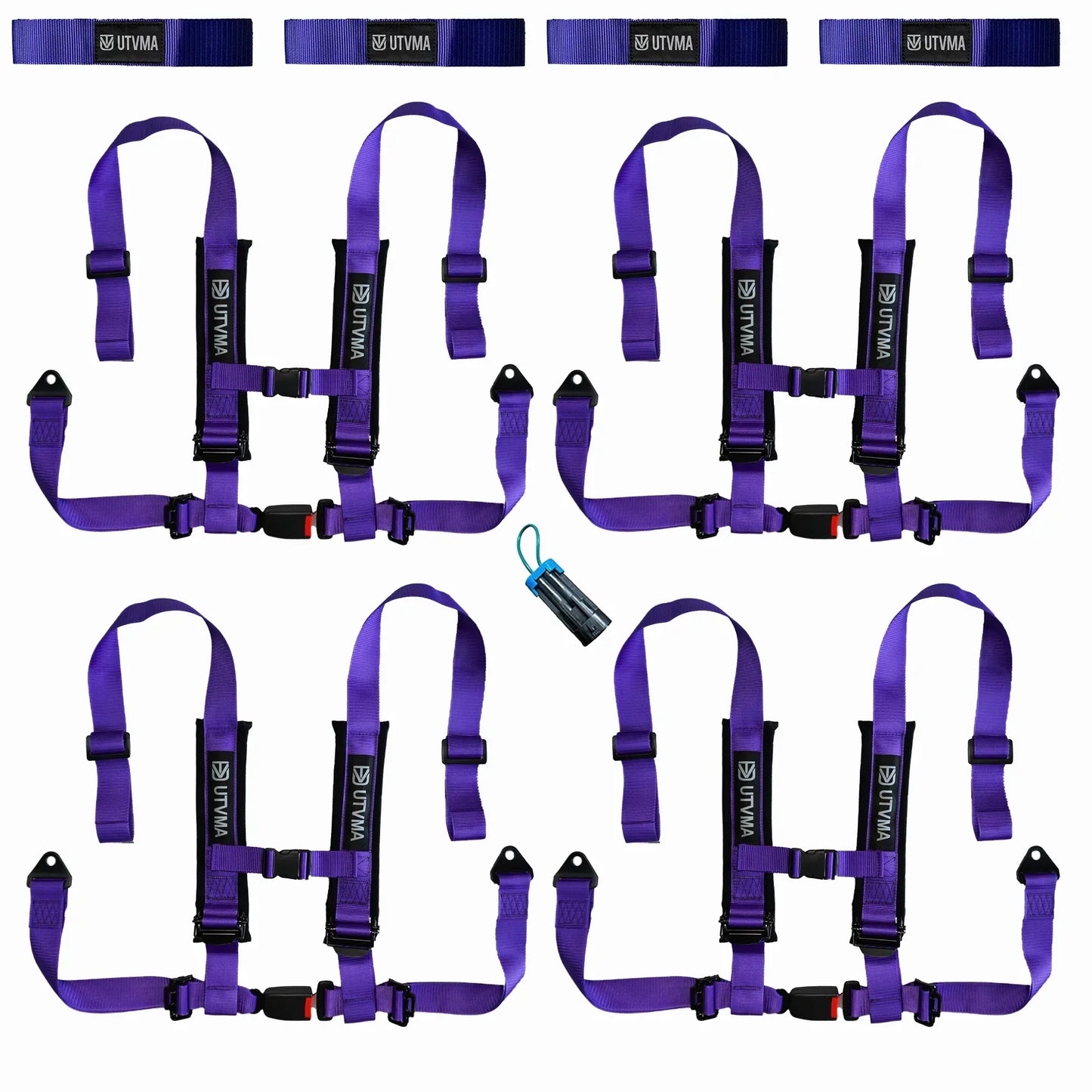 Four Harness Pack Auto Buckle with Harness Collars - Purple - Harness