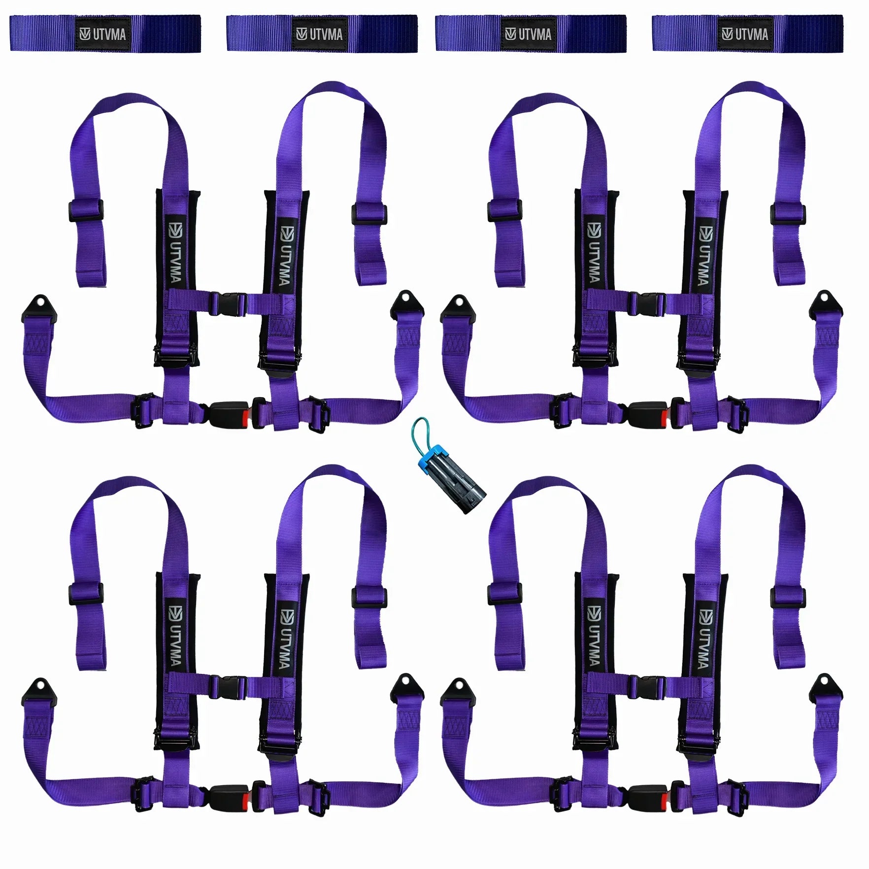Four Harness Pack Auto Buckle with Harness Collars - Purple - Harness