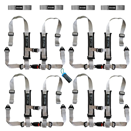 Four Harness Pack Auto Buckle with Harness Collars - Silver - Harness