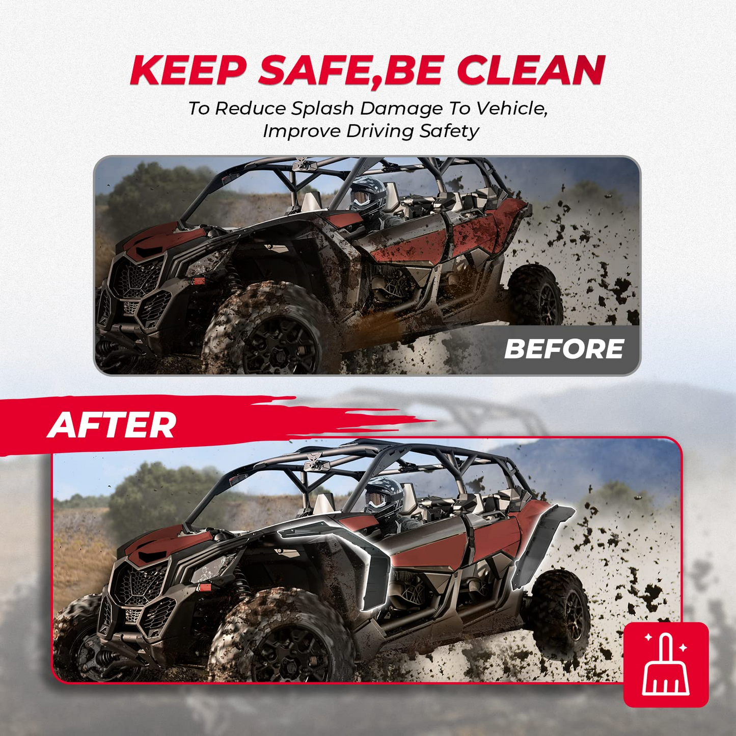 Front Lower Doors & Extended Fender Flares For Can-Am Maverick X3 MAX