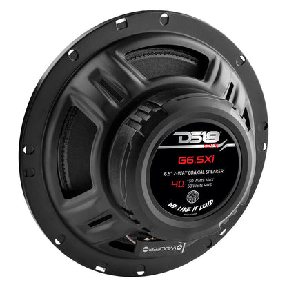 GEN-X 6.5 Inch 3-Way Coaxial Speakers 50 Watts Rms 4-Ohm DS18 - Car|Truck/SUV|Jeep|ATV/UTV|Marine