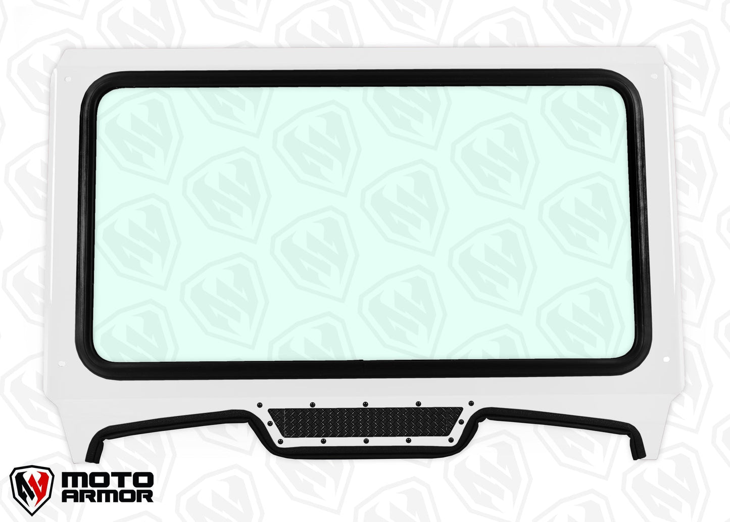 Glass Windshield for CAGEWRX Super Shorty Cage 2019+ RZR TURBO S XP 1000 - White / Black - Glass Front Windshield