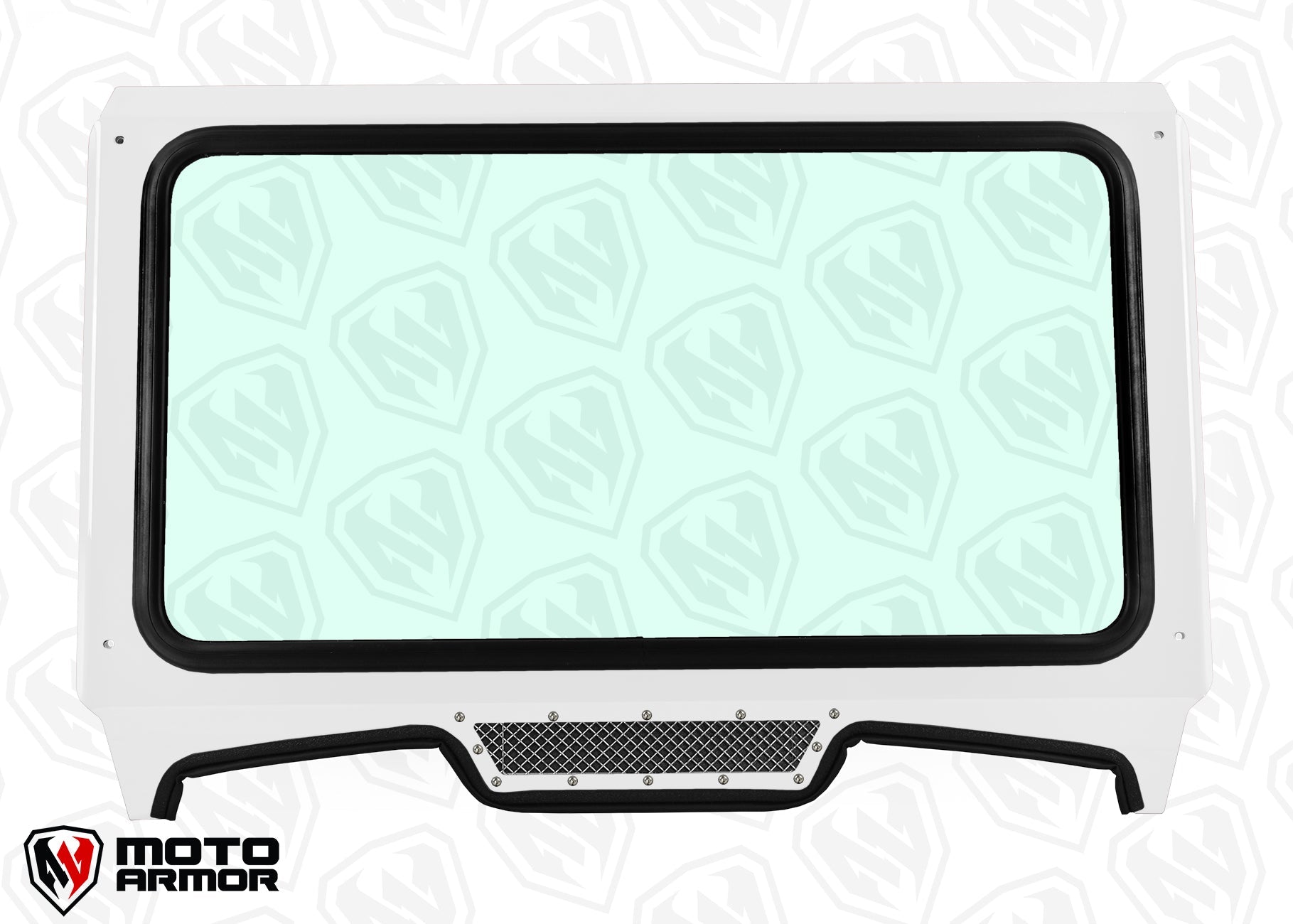Glass Windshield for CAGEWRX Super Shorty Cage 2019+ RZR TURBO S XP 1000 - White / Chrome - Glass Front Windshield
