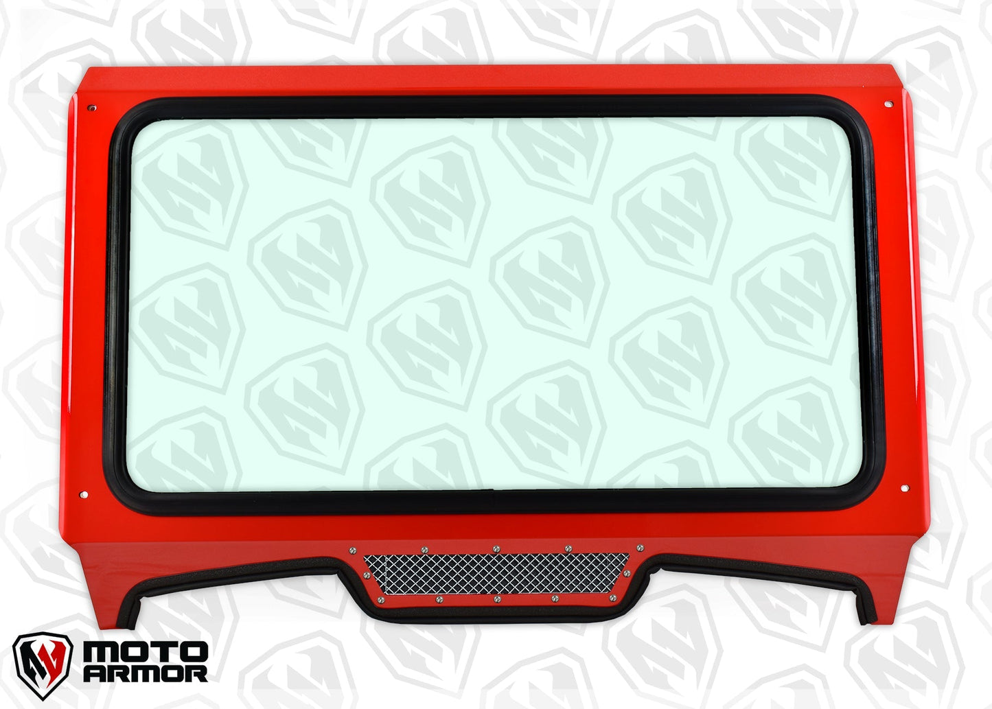 Glass Windshield for CAGEWRX Super Shorty Cage 2019+ RZR TURBO S XP 1000 - Red / Chrome - Glass Front Windshield