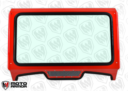 Glass Windshield for CAGEWRX Super Shorty Cage 2019+ RZR TURBO S XP 1000 - Red / Chrome - Glass Front Windshield