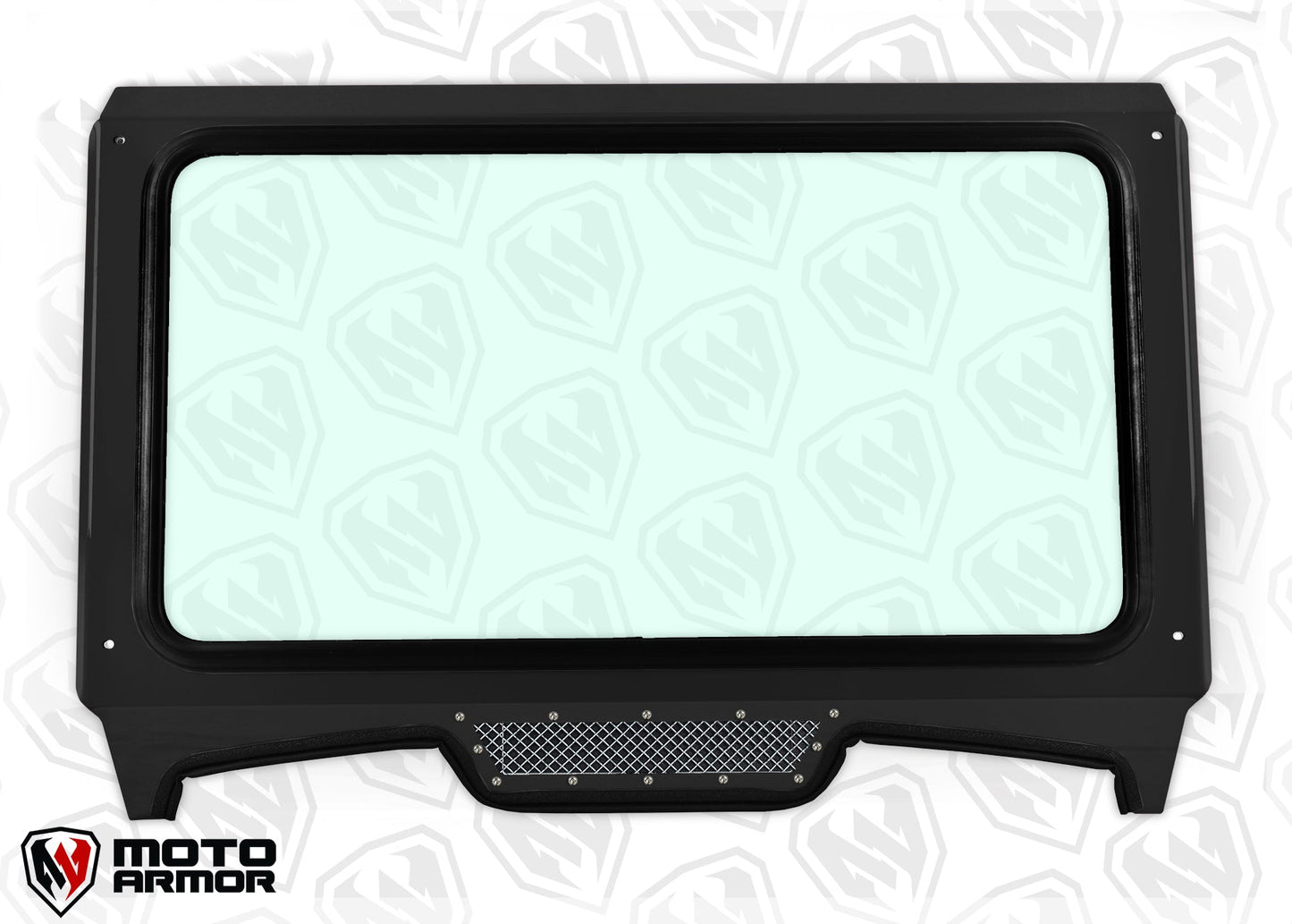 Glass Windshield for CAGEWRX Super Shorty Cage 2019+ RZR TURBO S XP 1000 - Black / Chrome - Glass Front Windshield