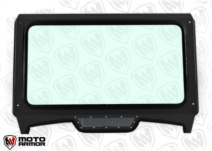 Glass Windshield for CAGEWRX Super Shorty Cage 2019+ RZR TURBO S XP 1000 - Black / Chrome - Glass Front Windshield