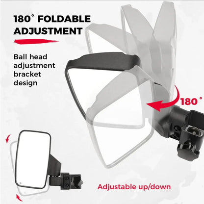 Golf Cart Side Mirrors for 0.75’’-1.25’’ Square Rail