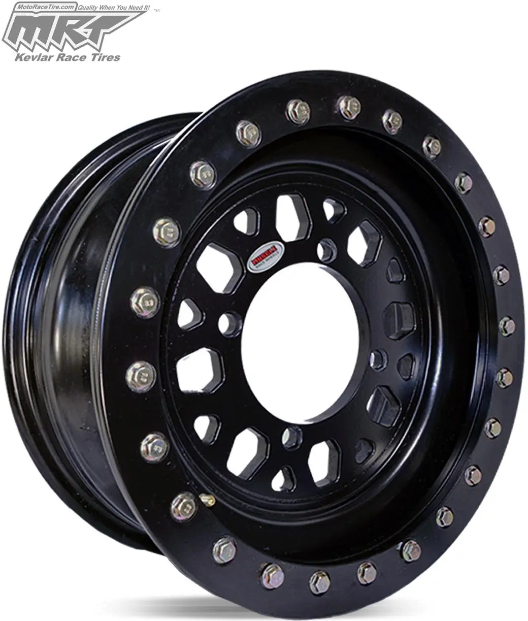 Gunner UTV Wheel - Beadlock | 15x7 | 16lbs / 4x156.2 | 121 | 13mm | 4 + 3 | Black - UTV/ATV Wheels