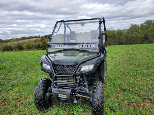 Honda Pioneer 500 - 2 Pc Windshield with Vent, Clamp, and Hard Coat Options