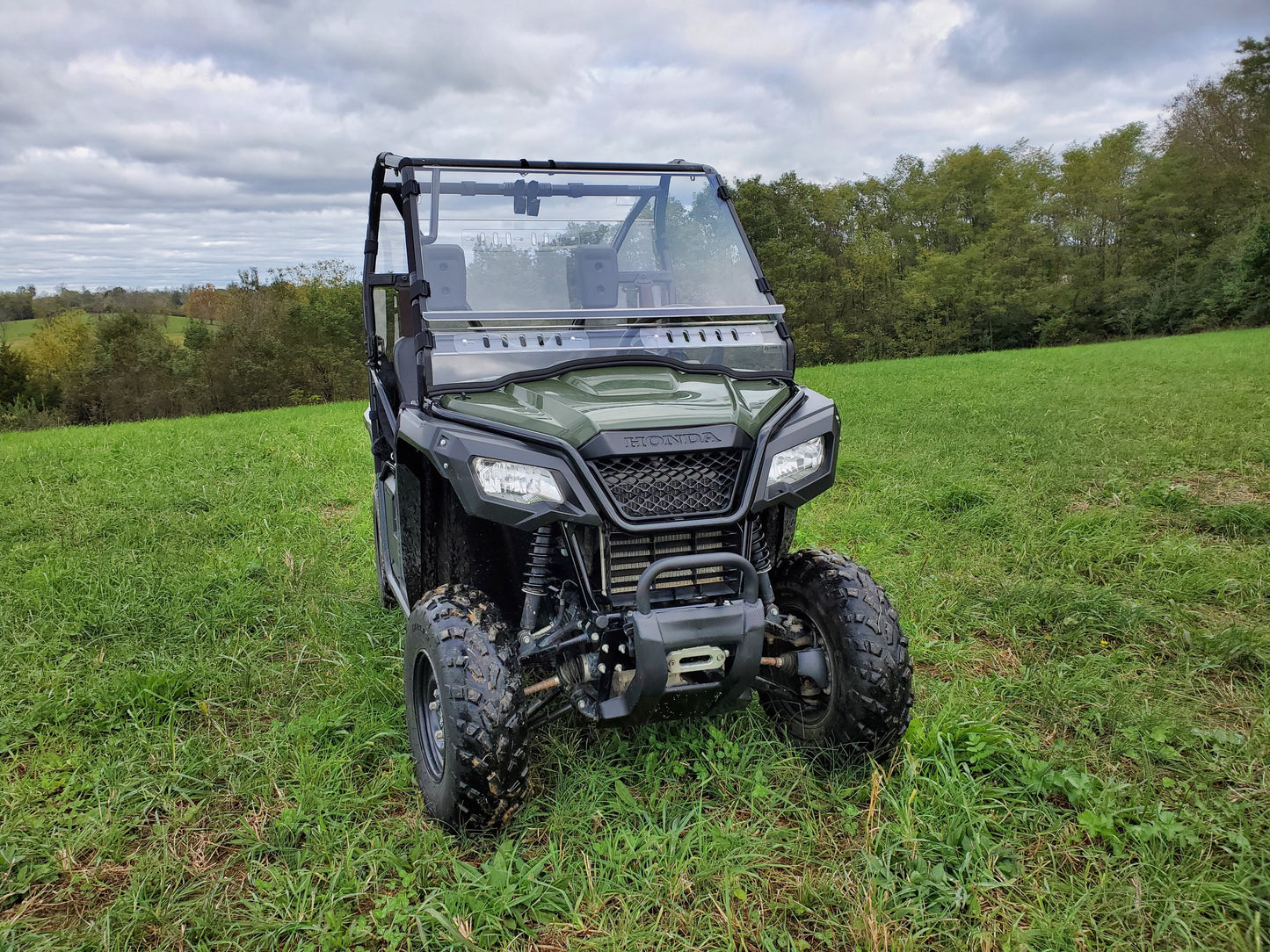 Honda Pioneer 500/520 - 2 Pc Windshield with Vent Clamp and Hard Coat Options - Windshields