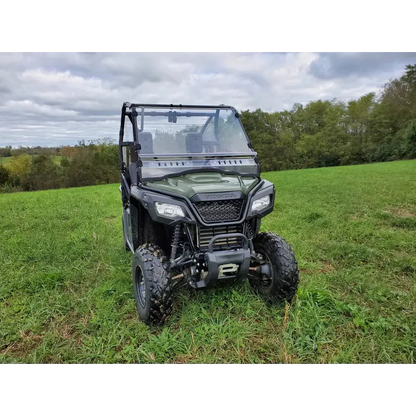 Honda Pioneer 500 - 2 Pc Windshield with Vent Clamp and Hard Coat Options