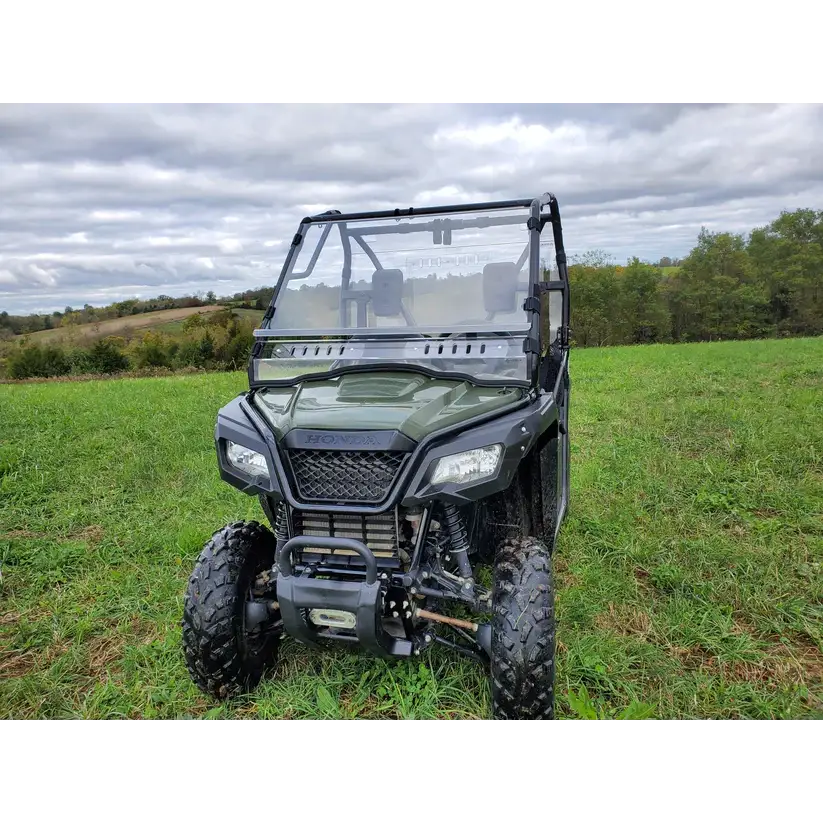 Honda Pioneer 500 - 2 Pc Windshield with Vent Clamp and Hard Coat Options