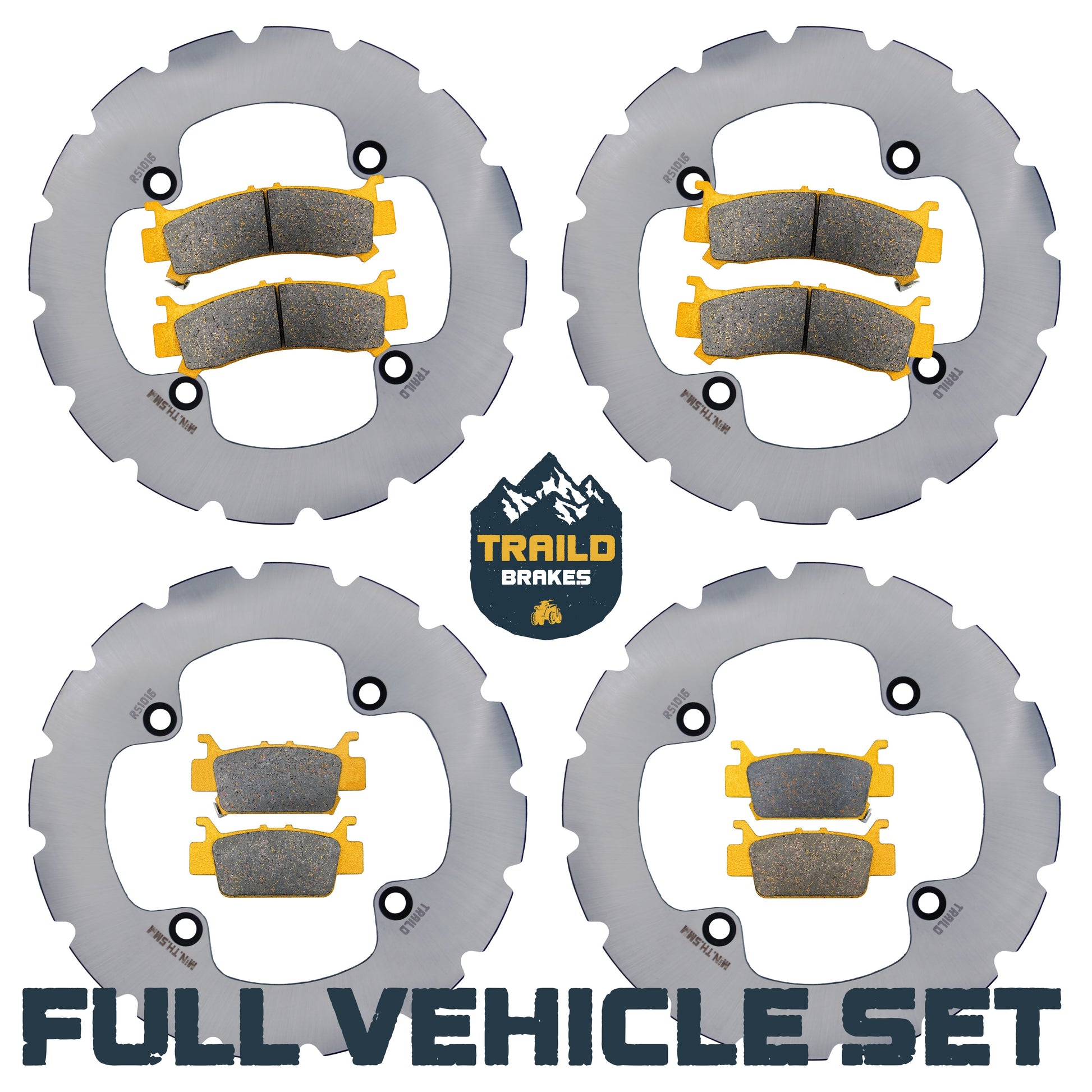 Honda Talon 1000R/1000X/1000X-4 2019-2026 Ridge Rider Rotor and Pad Kit - Ceramic Pad & Rotor Set - Pad & Rotor Kit