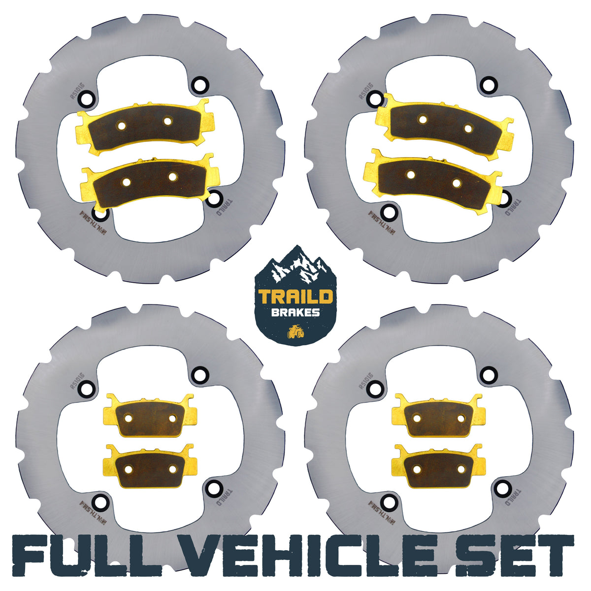 Honda Talon 1000R/1000X/1000X-4 2019-2026 Ridge Rider Rotor and Pad Kit - Brass Pad & Rotor Set - Pad & Rotor Kit