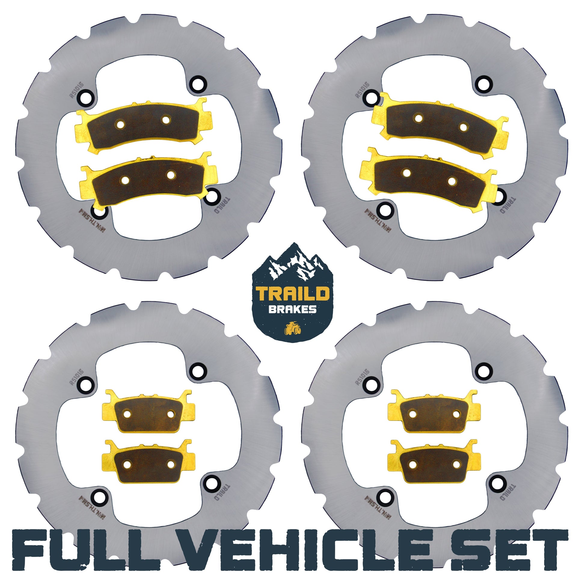 Honda Talon 1000R/1000X/1000X-4 2019-2026 Ridge Rider Rotor and Pad Kit - Brass Pad & Rotor Set - Pad & Rotor Kit