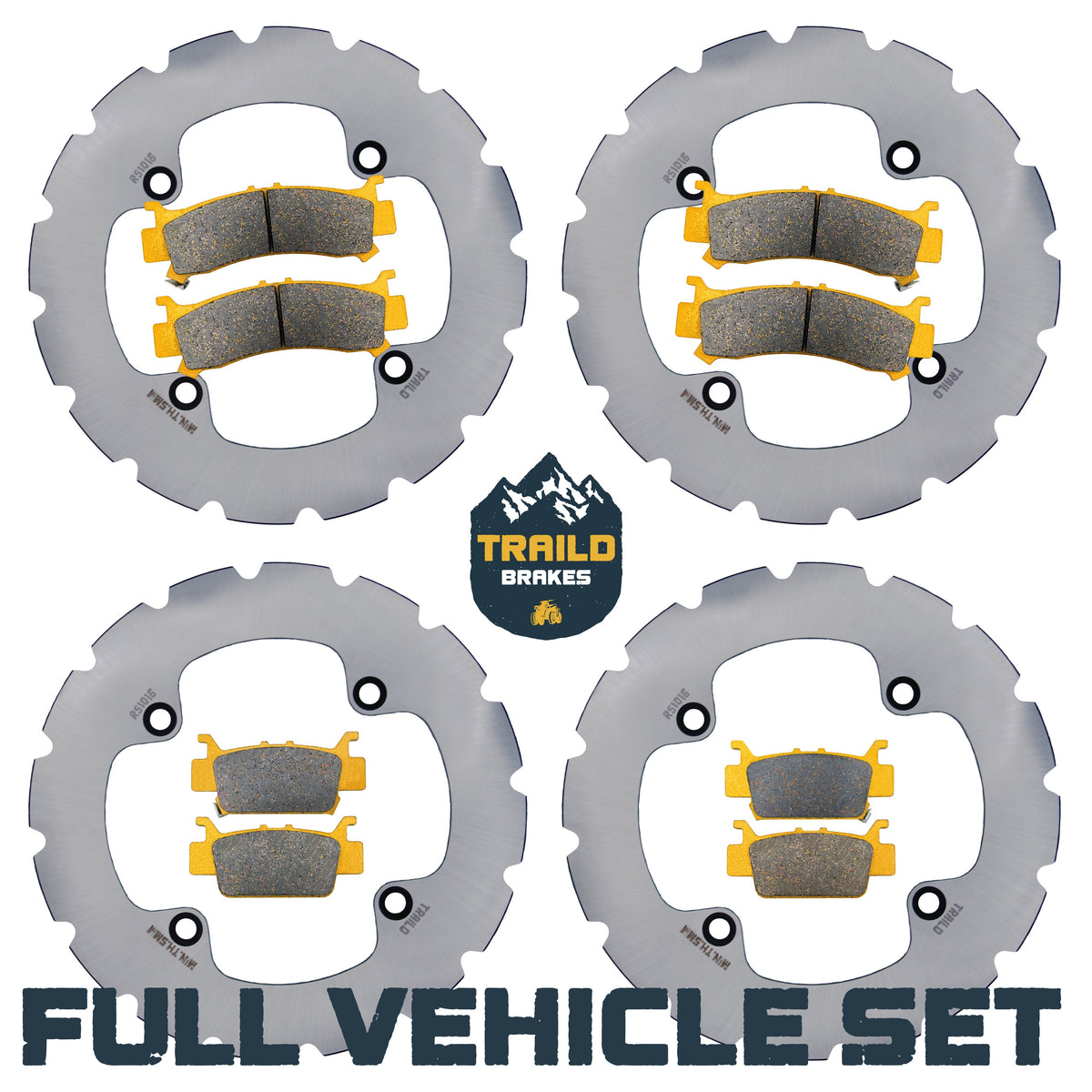 Honda Talon 1000R/1000X/1000X-4 2019-2026 Ridge Rider Rotor and Pad Kit - Ceramic Pad & Rotor Set - Pad & Rotor Kit