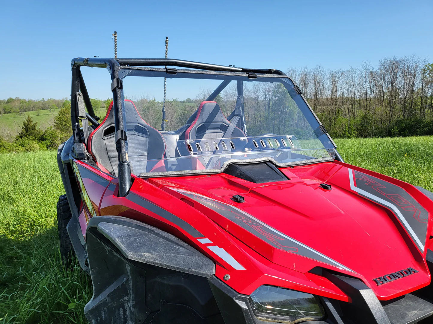 Honda Talon 2-Seater - 1 Pc Windshield w/Vent, Clamp, and Hard Coat Options