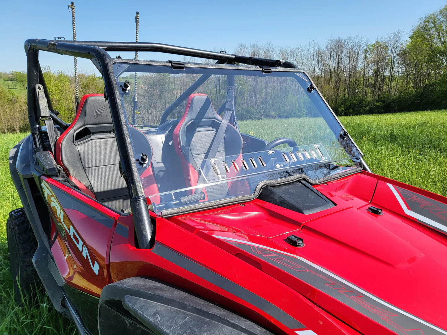 Honda Talon 2-Seater - 1 Pc Windshield w/Vent Clamp and Hard Coat Options