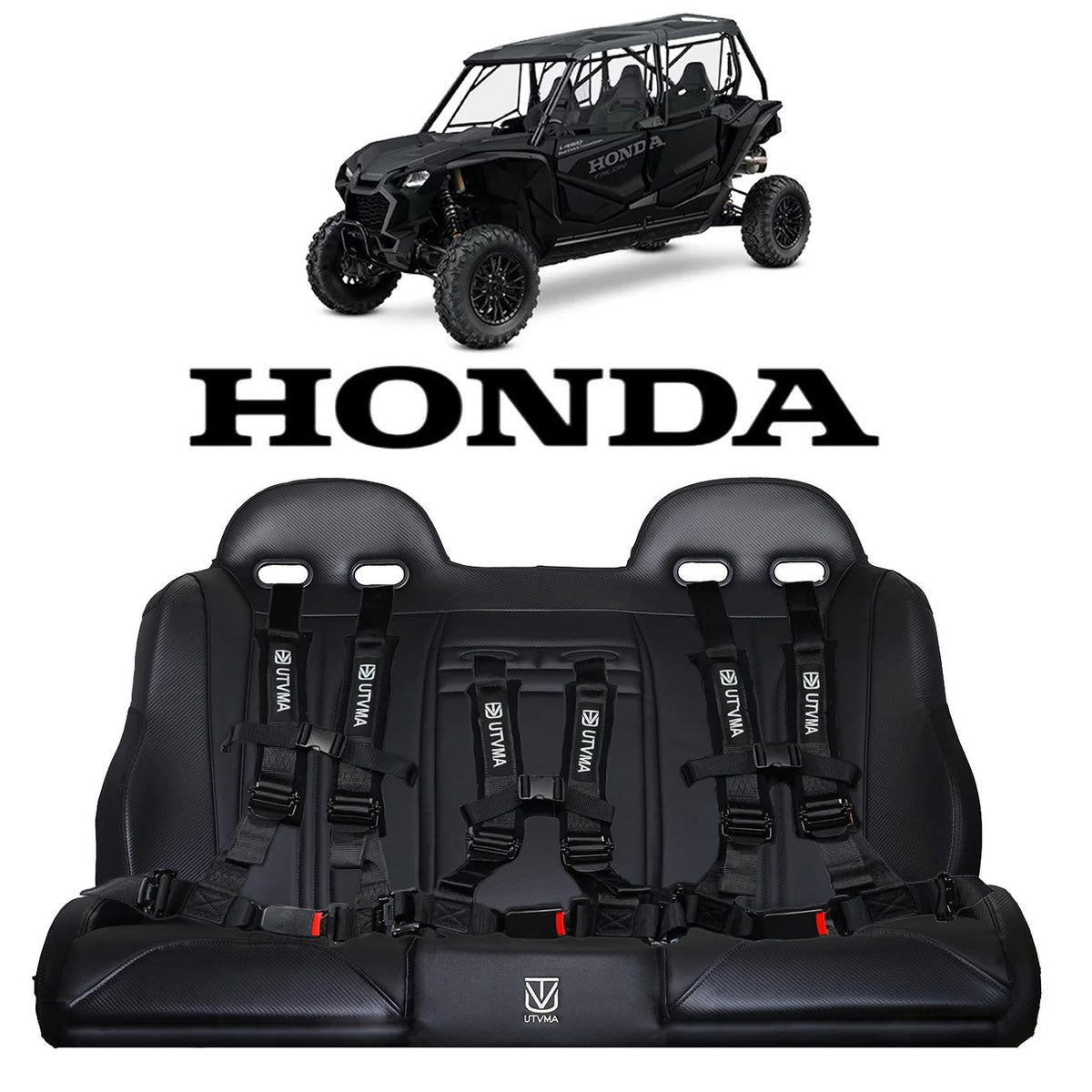 Honda Talon 4 Rear Bench Seat W Harnesses (2019+) - Bench Seat