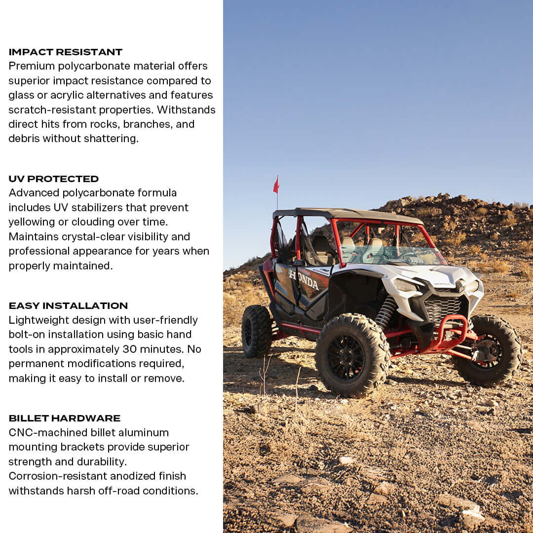 Honda Talon Polycarbonate Half Front Windshield - Polycarbonate Front Windshield