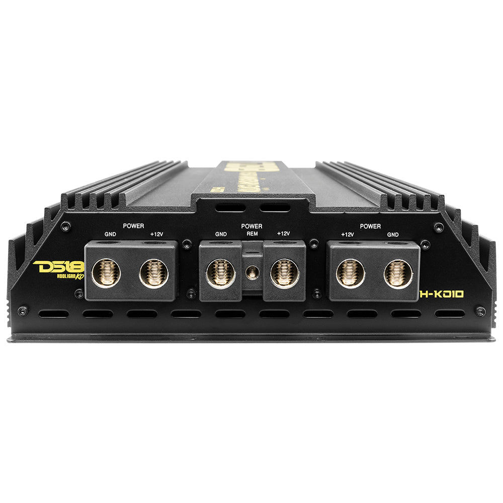 HOOLIGAN KO 1-Channel Amplifier with Voltmeter 10000 Watts Rms at 1-Ohm Made In Korea/Titanium DS18