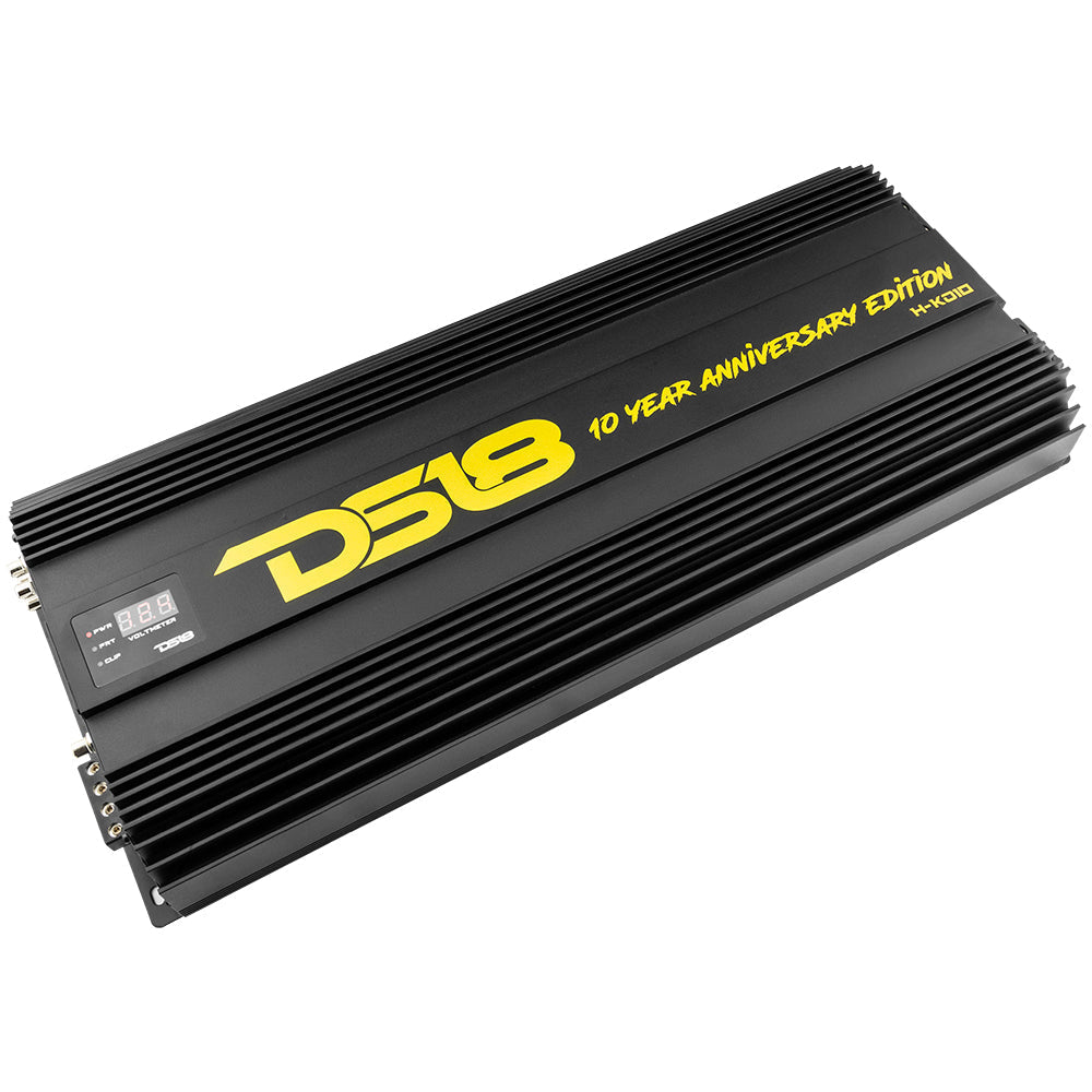 HOOLIGAN KO 1-Channel Amplifier with Voltmeter 10000 Watts Rms at 1-Ohm Made In Korea/Red DS18
