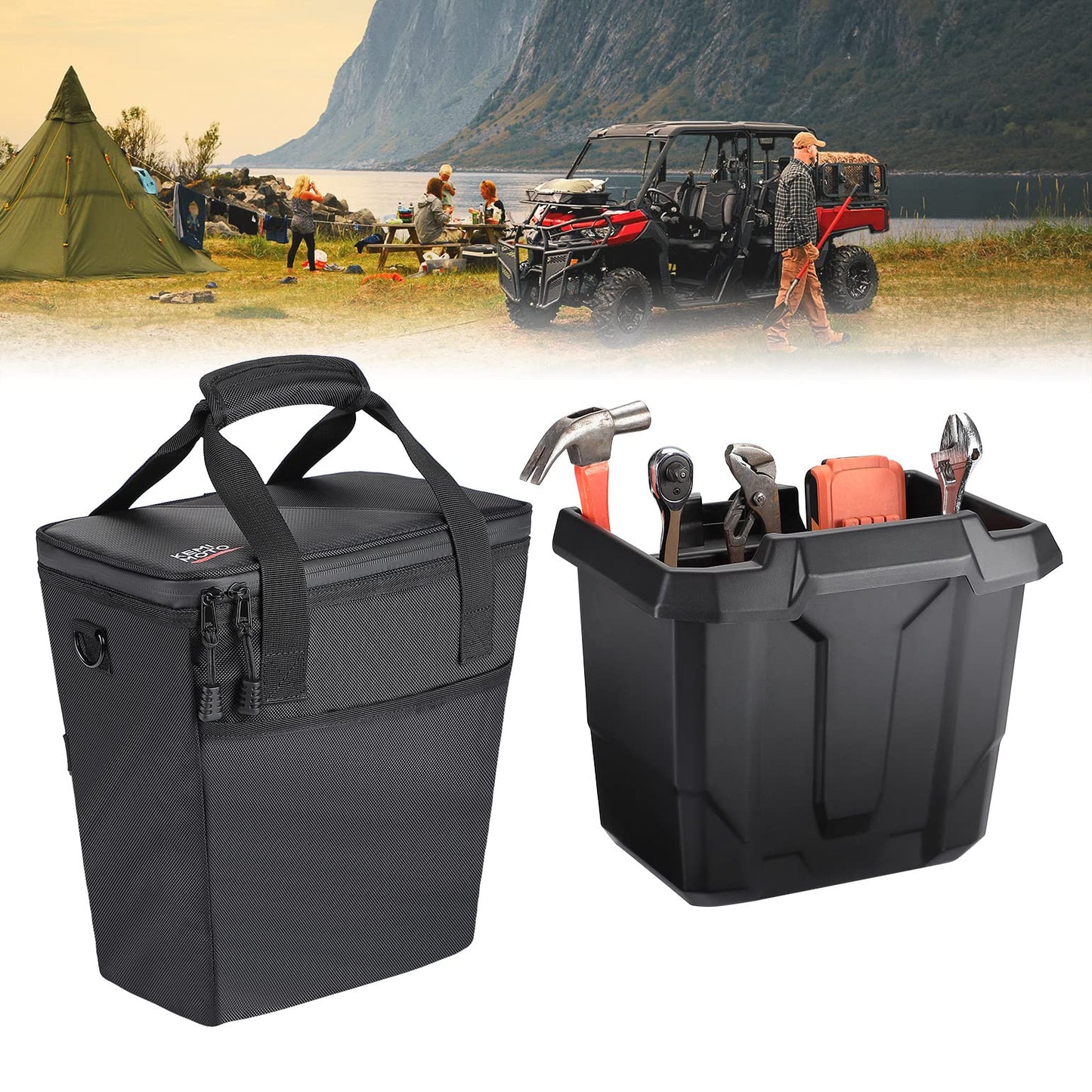 Underseat Storage Bin with Insulated Ice Cooler Bag for Can-Am Defender