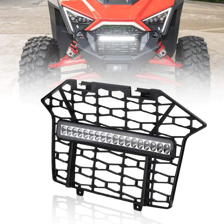 Soft Upper Doors & Front Mesh Grill with LED Light Bar for RZR Pro XP