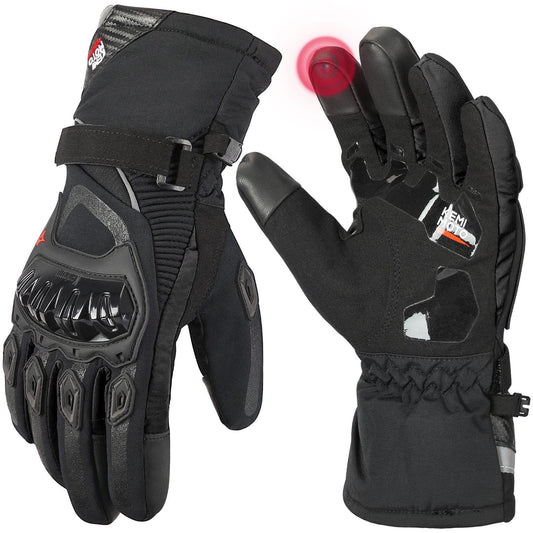 Winter Motorcycle Gloves, Rainproof Riding Gloves with Touchscreen