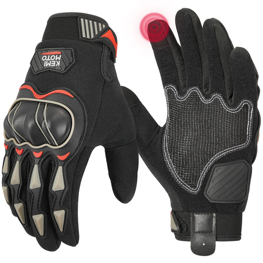 Motorcycle Touchscreen Riding Gloves with Hard Knuckle