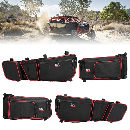 Front and Rear Door Bags for Can-Am Maverick X3 Max - Red