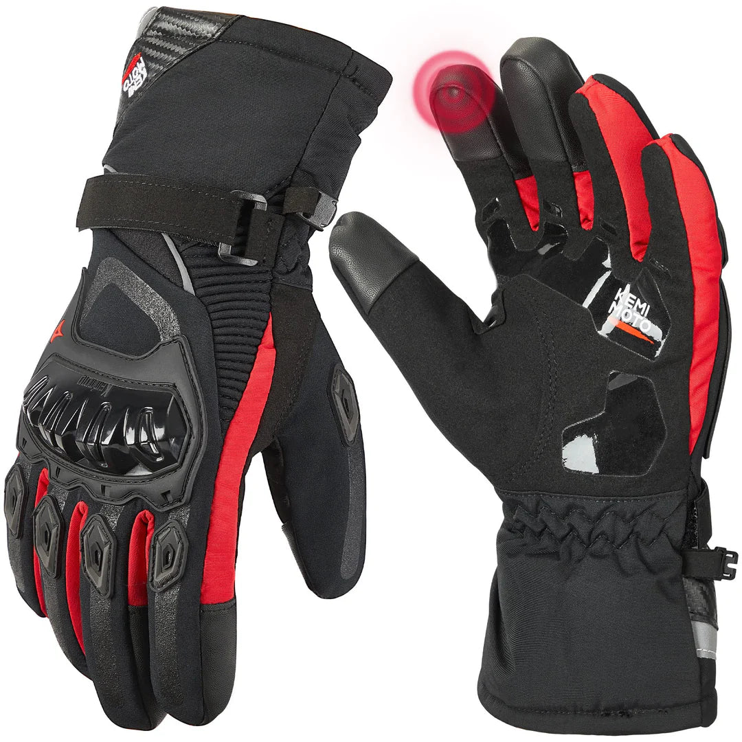 Winter Motorcycle Gloves, Rainproof Riding Gloves with Touchscreen