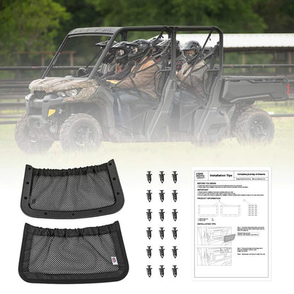 UTV Backrest Rear Storage Nets for Can Am Defender Max